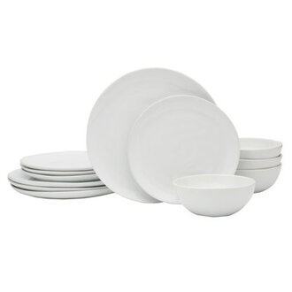 Max Organic 12-Piece Porcelain Dinnerware Set Service for 4