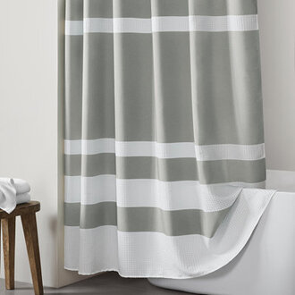 Spa Waffle Shower Curtain with 3M Treatment