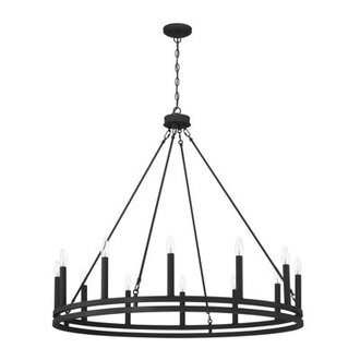 Madalyn 12 - Light Candle Style Wagon Wheel Chandelier
