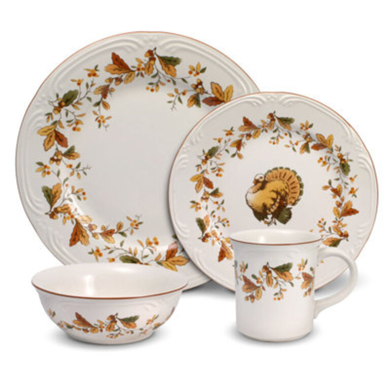 Pfaltzgraff Autumn Berry 16-Piece Stoneware Dinnerware Set Service for 4
