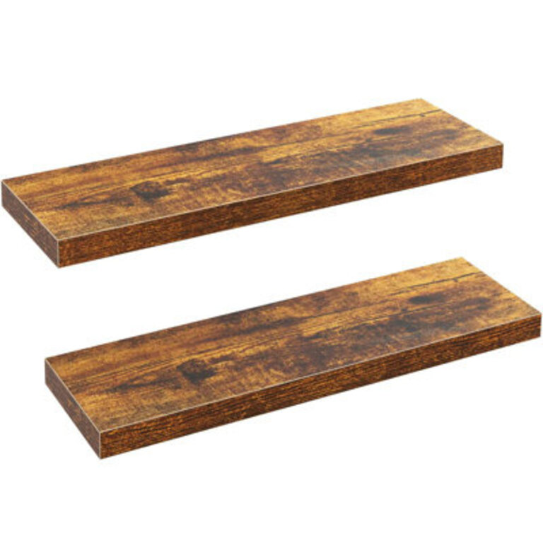 Elbur Wide Wood Floating Shelves Wall Shelf Display Shelves for BathroomKitchenBedroomLiving Room