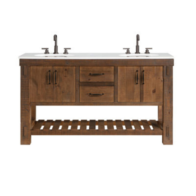 Bromley 60 Double Bathroom Vanity with Quartz Top