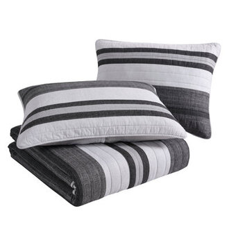 Nautica Ardmoore Cotton Reversible Grey Quilt Set
