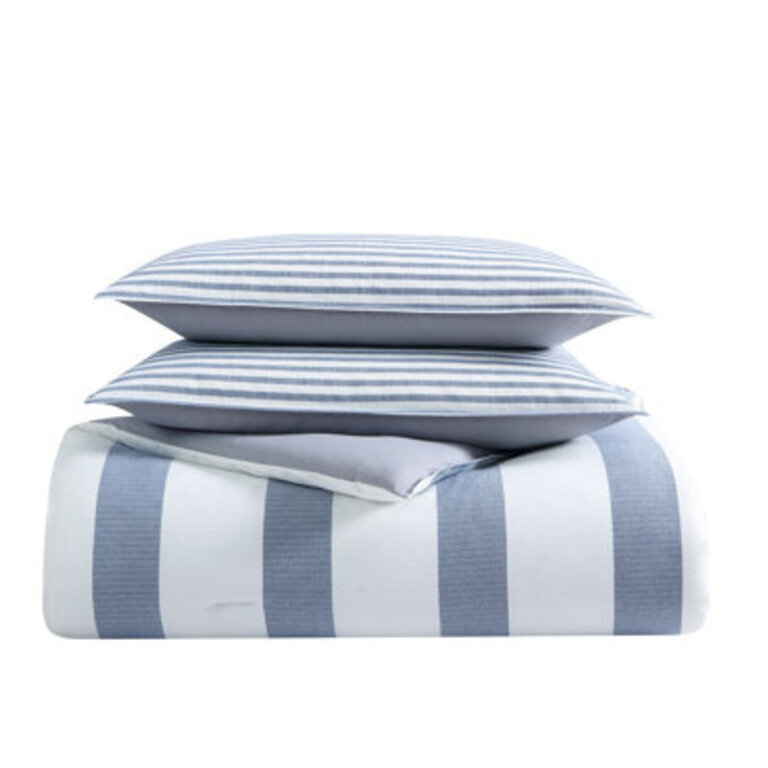 Nautica Fairwater Cotton Blue Duvet Cover Set