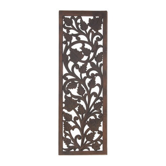 Wooden Handmade Intricately Carved Acanthus Floral Home Brown Wall Decor