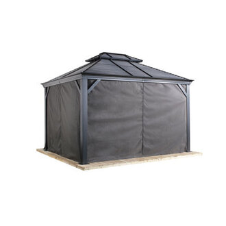Sojag Grey Curtains for MessinaMykonos Gazebos Spun Outdoor Shades