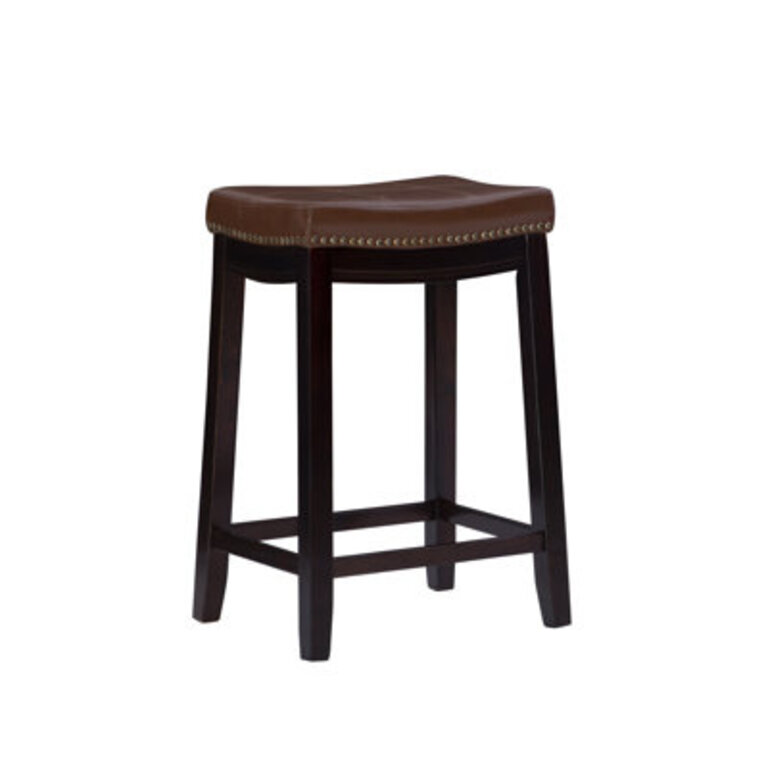 Bartonville Counter  Bar Solid Wood Backless Stool with Upholstered Seat