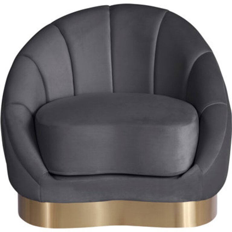 Saldana 3425 Wide Tufted Velvet Barrel Chair