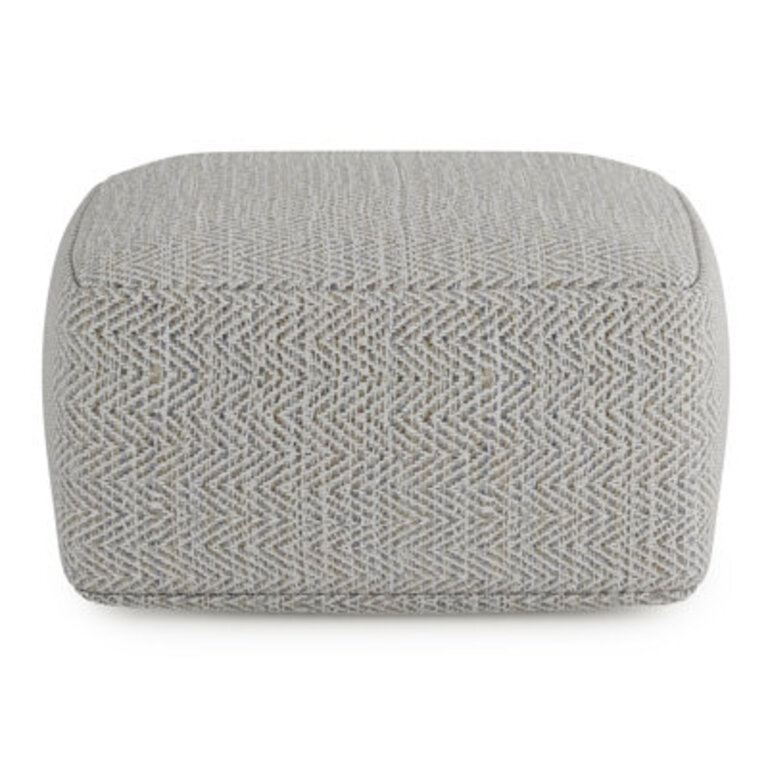Nate 20W Cotton Square Pattern Pouf