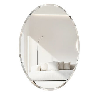 Minimalist Frameless Oval Decorative Wall Hanging Mirror Silver Vanity Mirror
