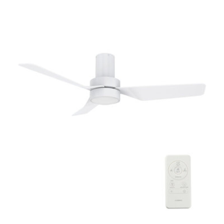 44  DC Motor 3 - Blade LED Flush Mount Ceiling Fan with Remote Control and Light Kit Included