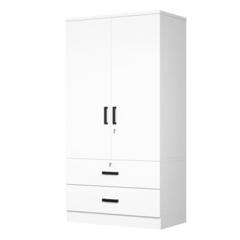 Scottie Armoire 2-Door Wardrobe with 2-Drawers New Design