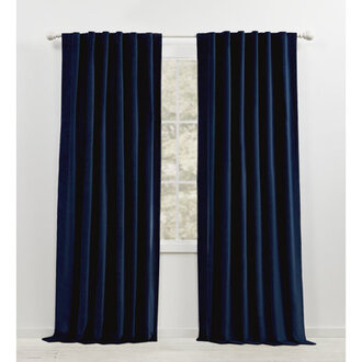 Lauren Ralph Lauren Velvety Room Darkening Solid 100 Cotton Velvet with Lining Back TabRod Pocket Curtain Panel
