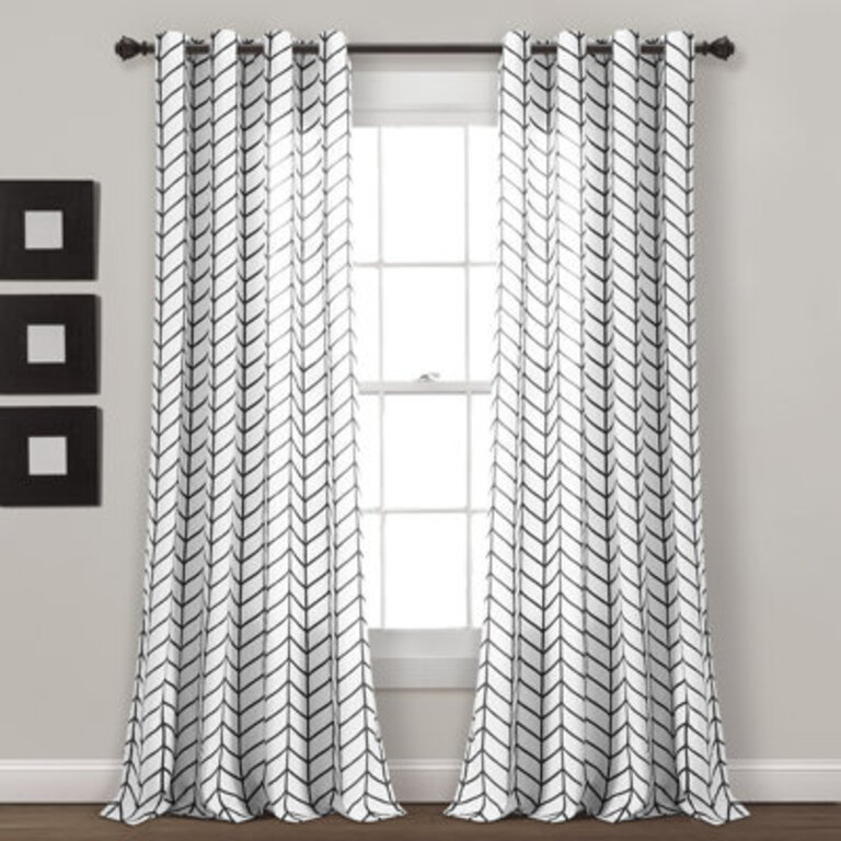 Geometric Sheer Grommet Curtain Panels