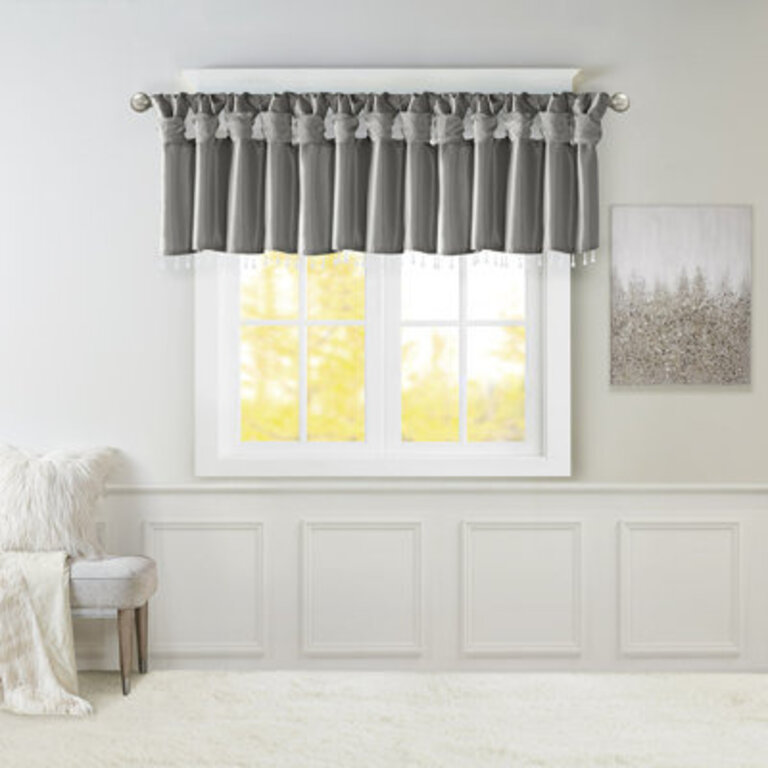 Emilia Lightweight Faux Silk Single Valance with Beads