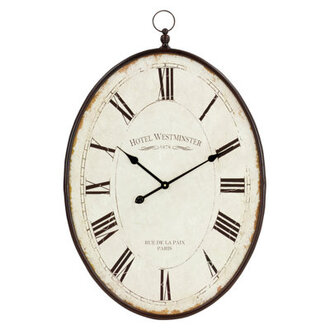 Ines Metal Oval Farmhouse Wall Clock