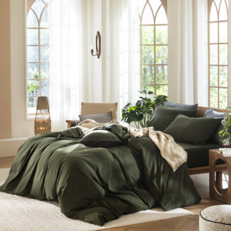 MooMee Duvet Cover Set 100 Washed Cotton Linen Like Textured Lightweight