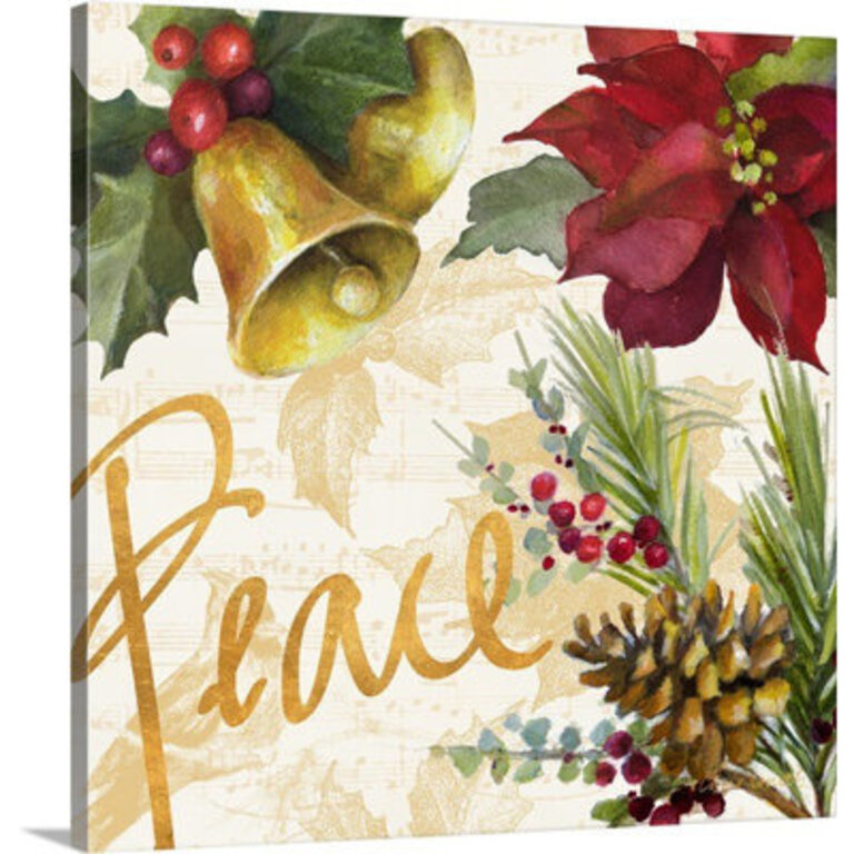 Christmas Poinsettia II Painting Print on Wrapped Canvas