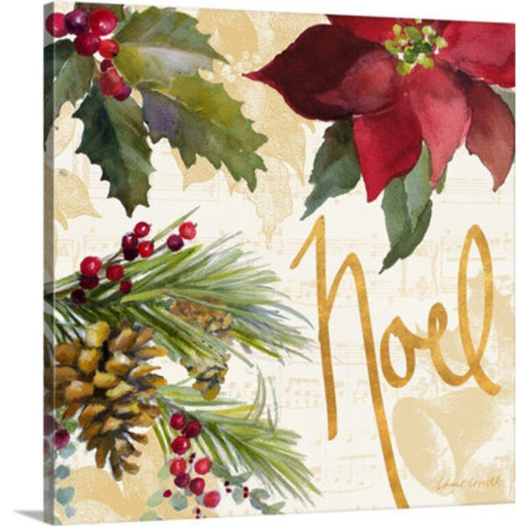 Sagefield Christmas Poinsettia III by Lanie Loreth - Wrapped Canvas Graphic Art Print