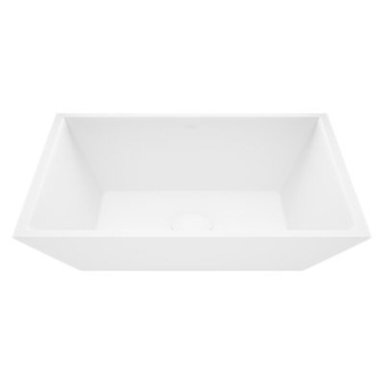 Vinca 18 L x 14 W x 5 H Matte White Handmade Rectangular Vessel Bathroom Sink