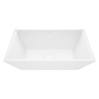 Vinca 18 L x 14 W x 5 H Matte White Handmade Rectangular Vessel Bathroom Sink