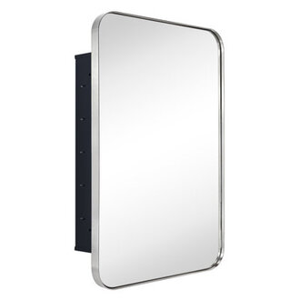 Haslem Recessed Framed Medicine Cabinet with Mirror and Adjustable Shelves