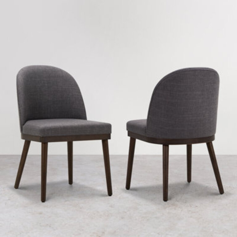 Wide Cushioned Solid Wood Dining Chairs