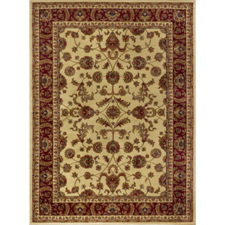 Clarence Oriental Beige Area Rug - BeigeRed