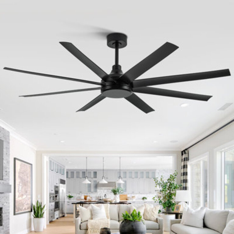 Ilette 657284-inch 8- Blade DC Motor Windmill No Lights Ceiling Fan with Remote Control