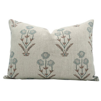 Fabdivine Block Print Thick Linen  Throw Pillow Covers  Amitabh Grey