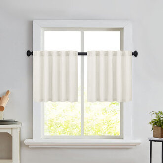 Browerville Linen Blended Tailored Semi-Sheer Short Cafe Curtain