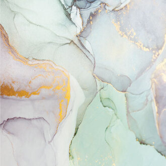 Painted Blue Green Marbling - Wrapped Canvas Print