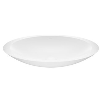 Wisteria 23 L x 14 W x 4 H Matte White Handmade Oval Vessel Bathroom Sink