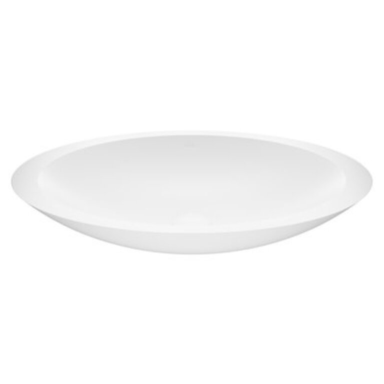 Wisteria 23 L x 14 W x 4 H Matte White Handmade Oval Vessel Bathroom Sink