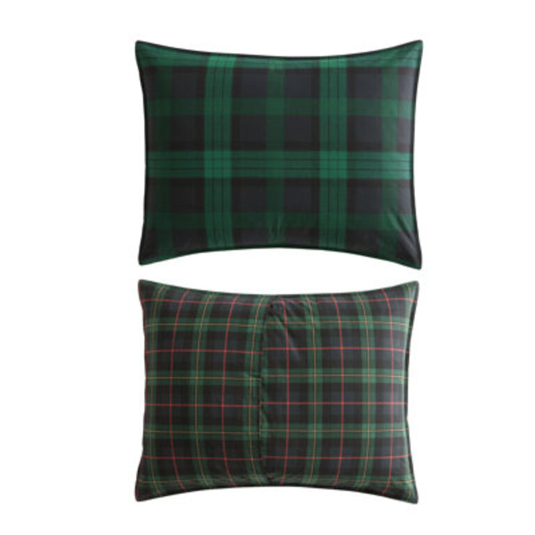 Eddie Bauer Woodland Tartan Green Cotton Duvet Cover Set