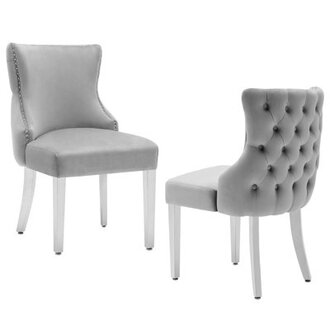 Fujiye 185 H Tufted Velvet Upholstered Parsons Chair