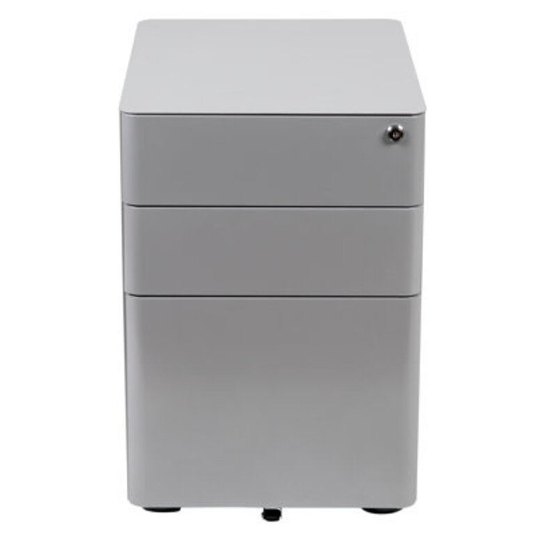 Modern 3-Drawer Mobile Locking Filing Cabinet with Anti-Tilt Mechanism and Hanging Drawer