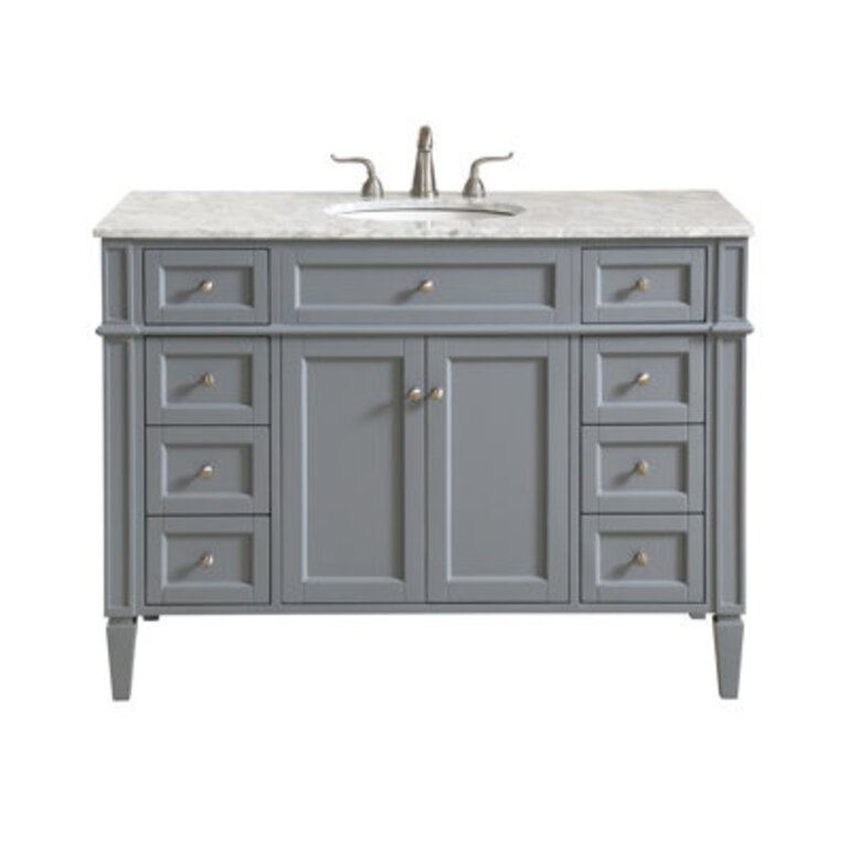 Rivers 48 Single Bathroom Vanity with Carrara Marble Top