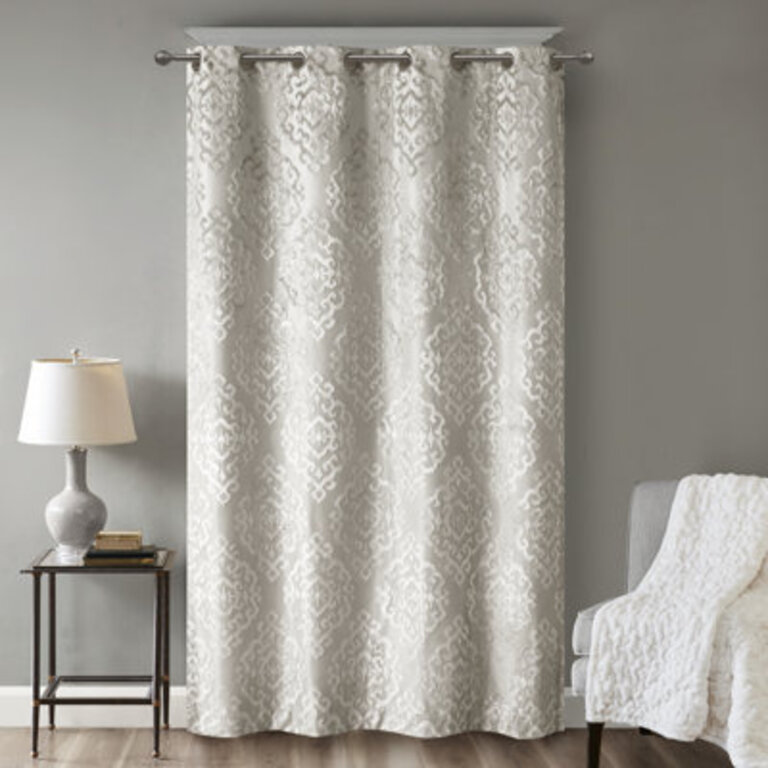 Mirage Damask Total Blackout Thermal Grommet Single Curtain Panel