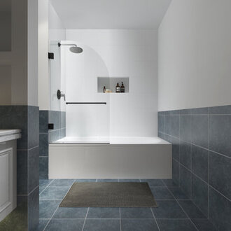 Julien 34 W x 58 H Hinged Frameless Tub Door with Heat Soaking Process