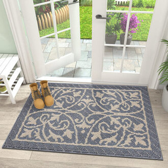 Non-Slip Floral Indoor  Outdoor Doormat