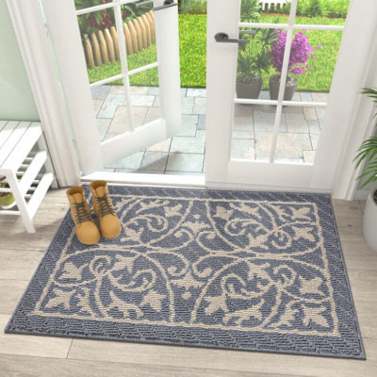 Non-Slip Floral Indoor  Outdoor Doormat