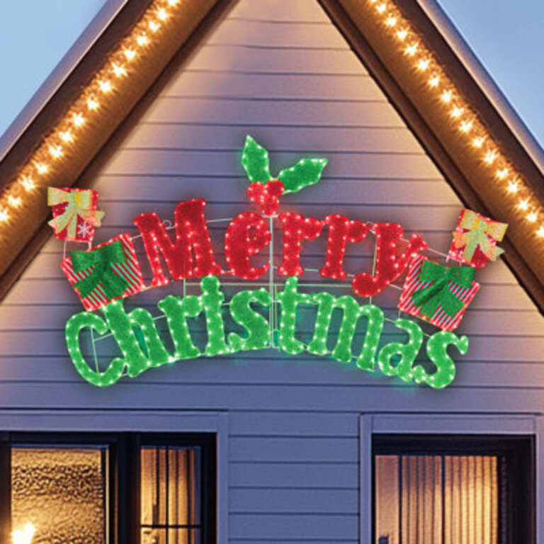 Gutierrez Holiday Merry Christmas Sign Yard Decoration Light Display