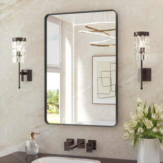 Leaderville 12 Thick Aluminum Framed Bathroom Mirror