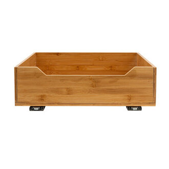Glidez Bamboo and Steel Pull-OutSlide-Out Storage Organizer for Under Cabinet Use - 1-Tier Design - Fits Standard Size Cabinet or Shelf Natural