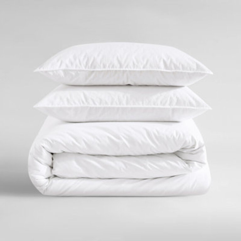 Calvin Klein Washed Percale Solid Cotton Duvet Cover Set