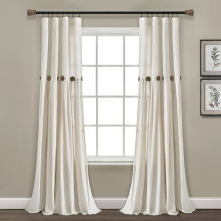 Cotton Blend Sheer Curtain Single Panel