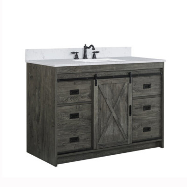 Jillian 48 Single Bathroom Vanity with Engineered Stone Top