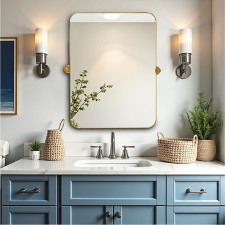 Qualls Metal Flat Wall Mirror