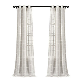 Set of 2 Enid Textured Sheer Curtain Panels